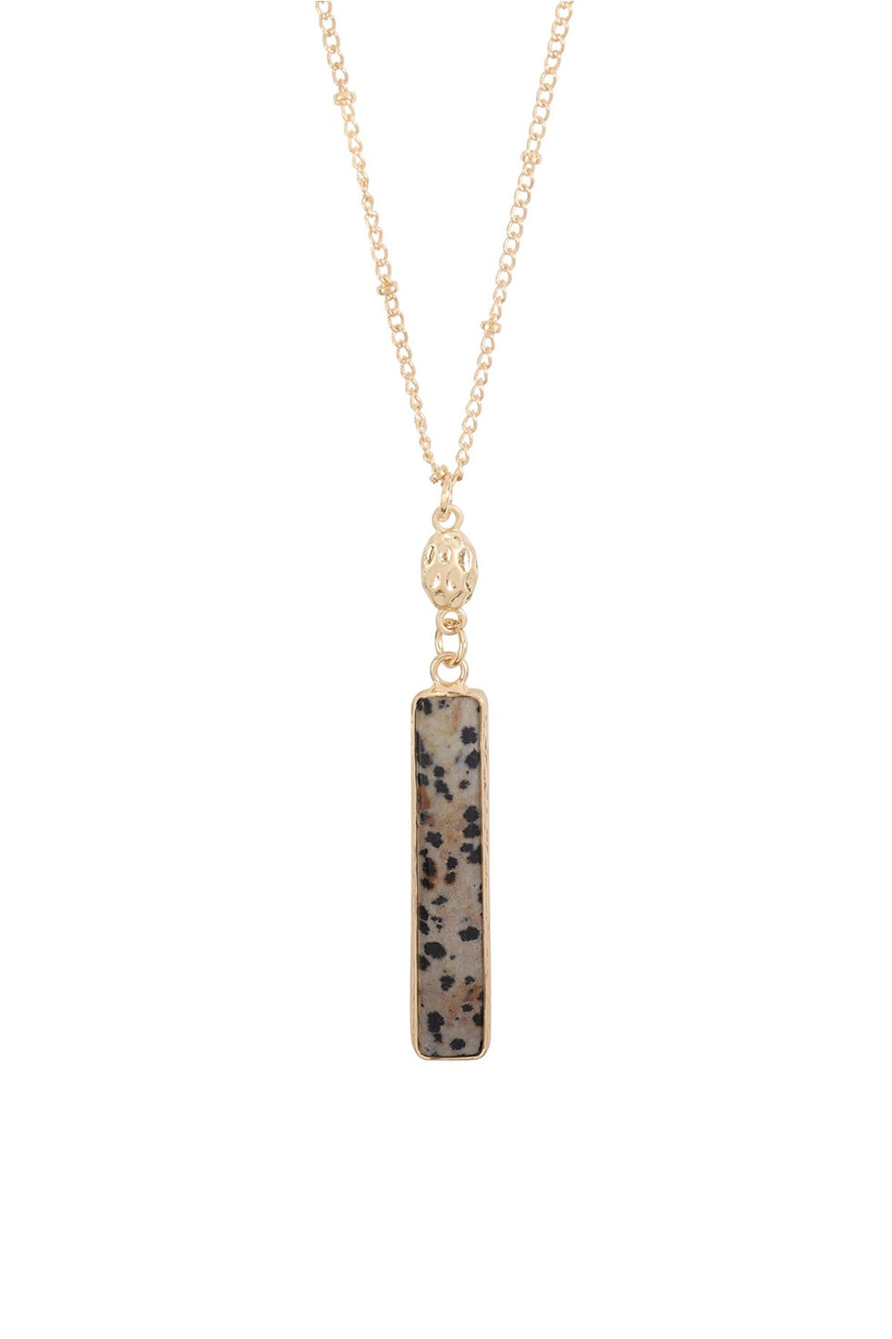 Thumbnail: Hdn3117 - Bar Natural Stone Pendant Necklace