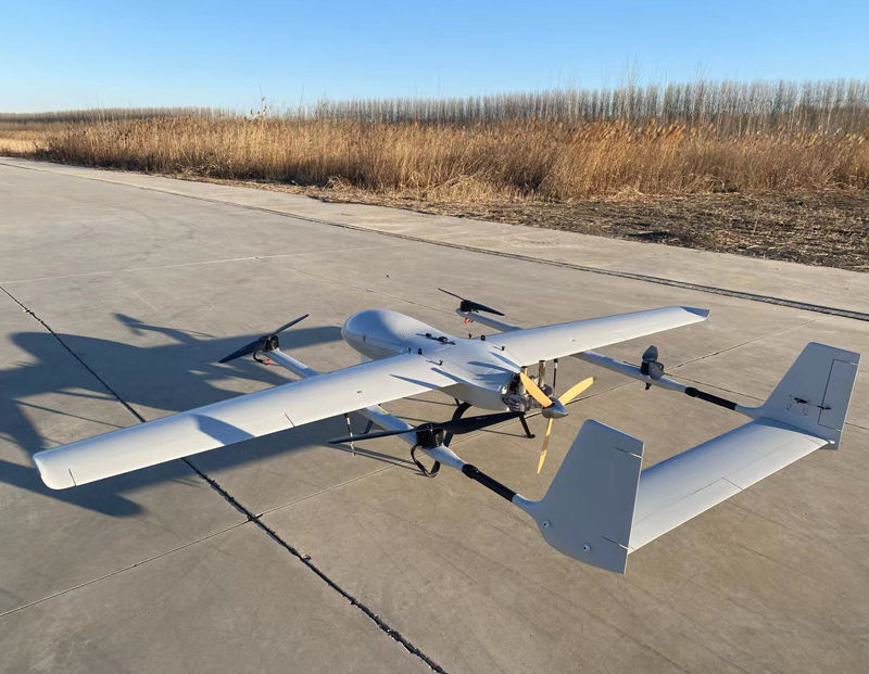 Thumbnail: 660m Range 15kg Payload Hybrid Powered VTOL UAV Fixed Wing Drone with camera