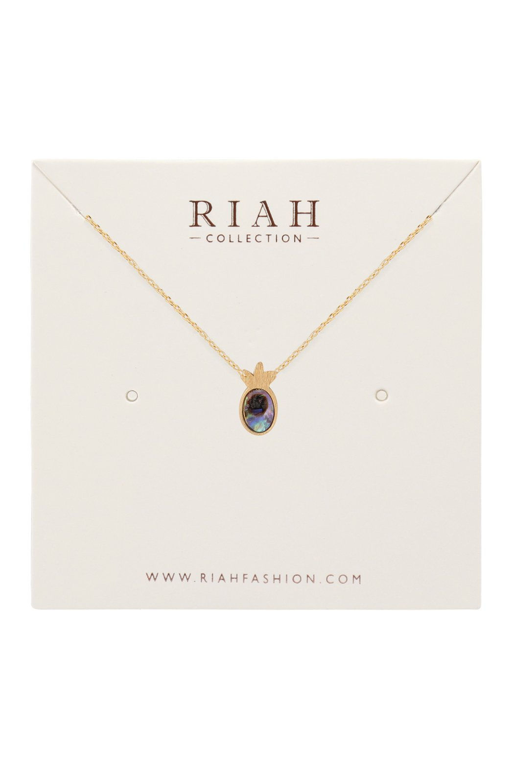 Hdnen609 - Pineapple With Abalone Shell Pendant Necklace