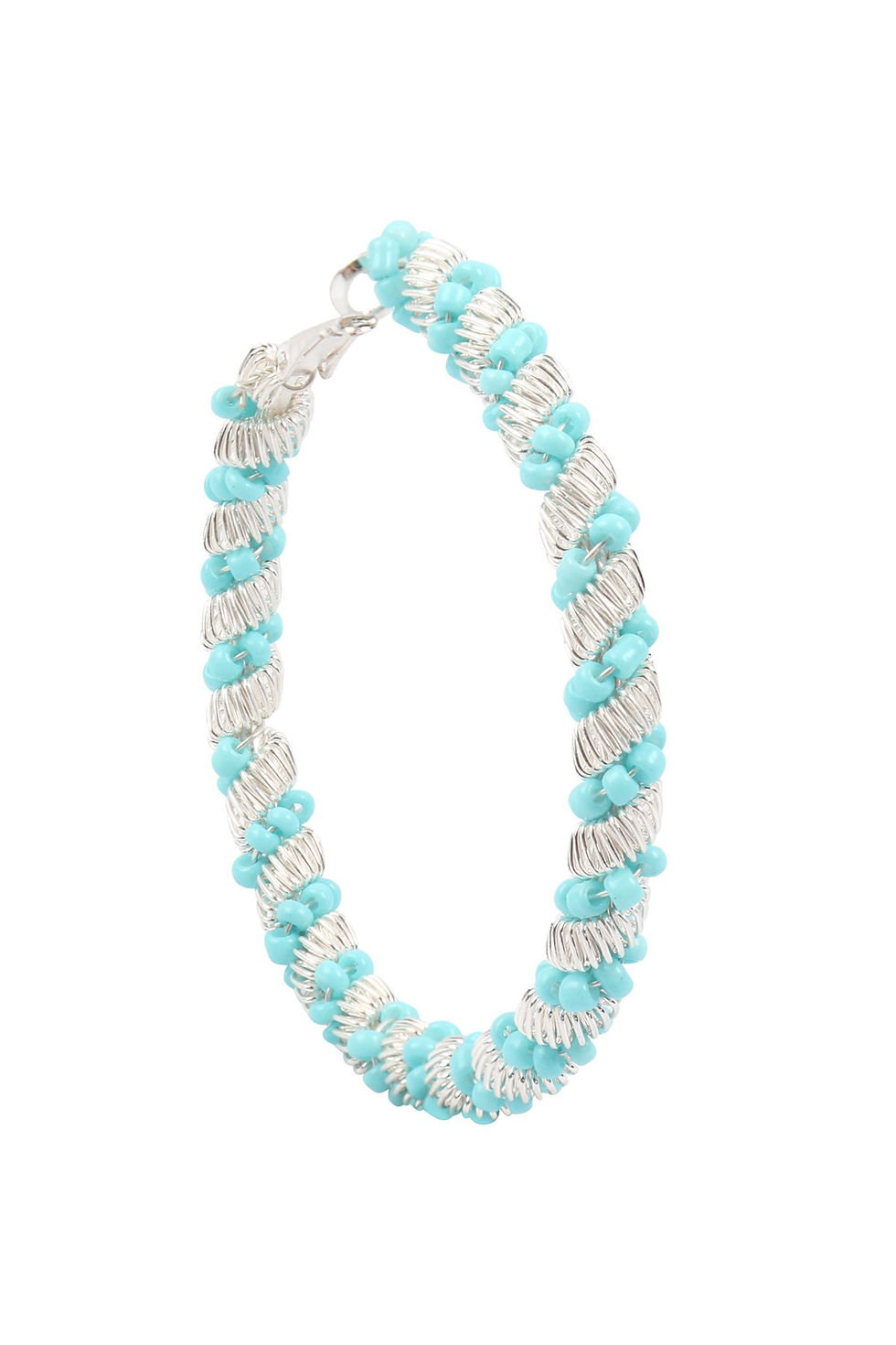 Thumbnail: Cea220 - Bead Twisted Hoop Earrings
