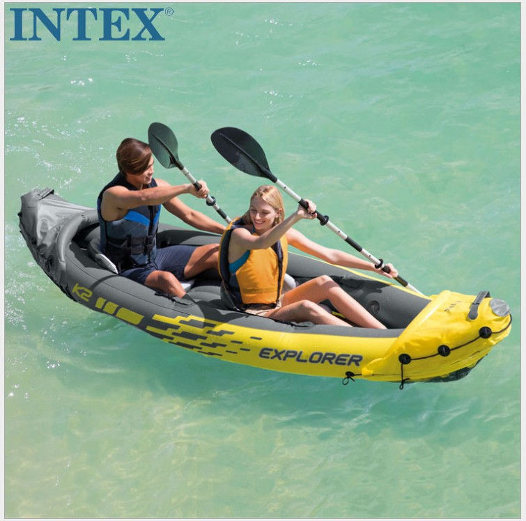 Thumbnail: INTEX 68307 K2 cheap kayaks Inflatable Rowing Boat set inflatable kayak  fishin