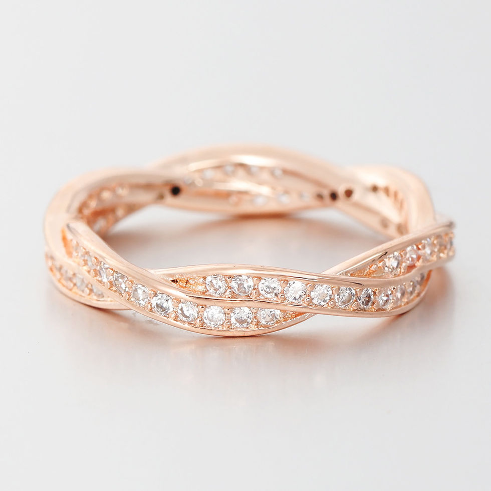 925 Sterling Silver Classic Rose Gold Ring