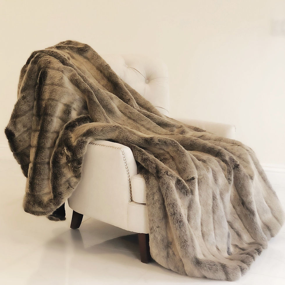 Thumbnail: Frost Mink Dark Brown Faux Fur Luxury Throw