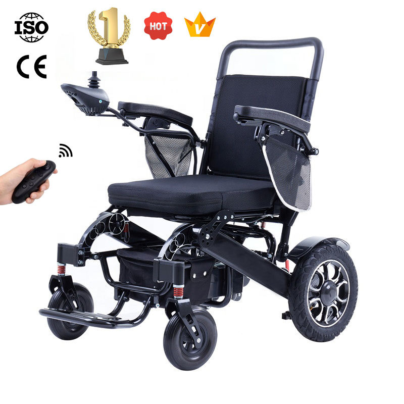 Thumbnail: 2021 new design hot sale  handicapped electric wheelchair remote control portab