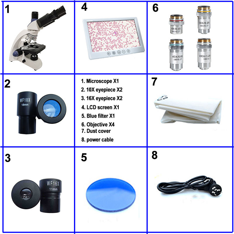 Thumbnail: []Biological Microscope with LCD