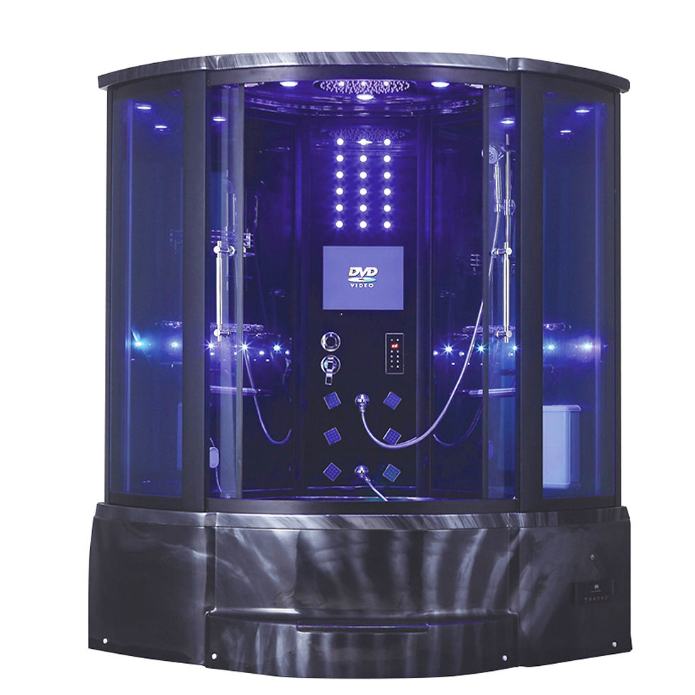 Thumbnail: Hotel bathroom hydro massage corner bath shower cabin with steam