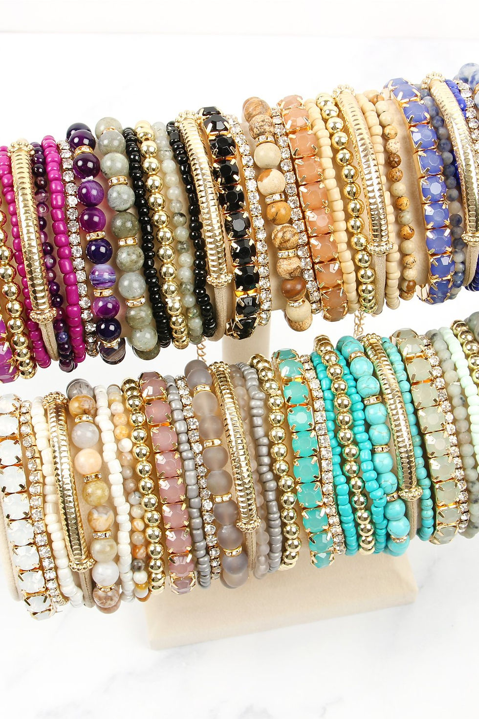Thumbnail: Hdb2244 - Regular Size Stackable Beads Bracelet Set