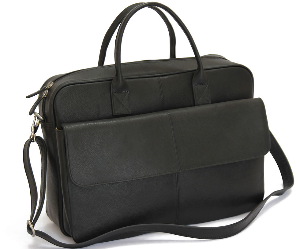 Thumbnail: BRUNO -Leather Black  Briefcase MJ -Bag -Satchel -Moroccan Handmade