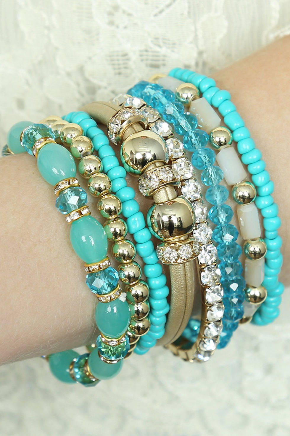 Thumbnail: Hdb1940 - Classic Multibeaded Bracelet Set