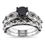 Thumbnail: Brilliant Black Diamond Ring14k White gold stylish Engagement Ring, Rare Black