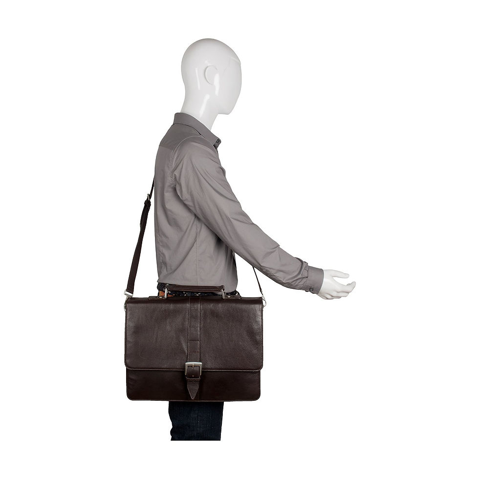 Thumbnail: Hudson Men's Large Leather Briefcase