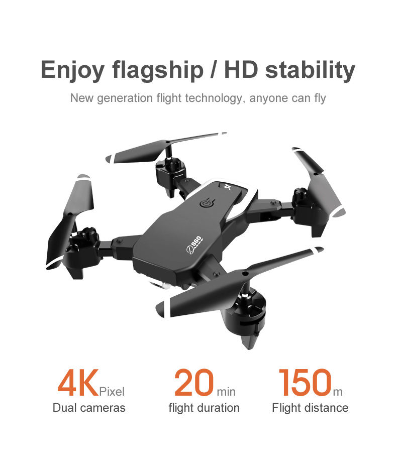 Thumbnail: S60 Drone 4k HD Wide Angle Camera 1080P WiFi fpv Drone Dual Camera Quadcopter H