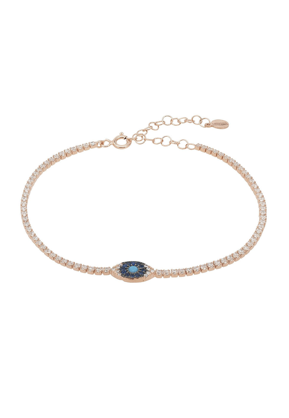 Evil Eye Tennis Bracelet Turquoise Rosegold
