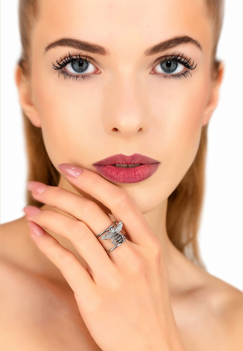 Thumbnail: Honey Bee Cocktail Ring Adjustable Silver