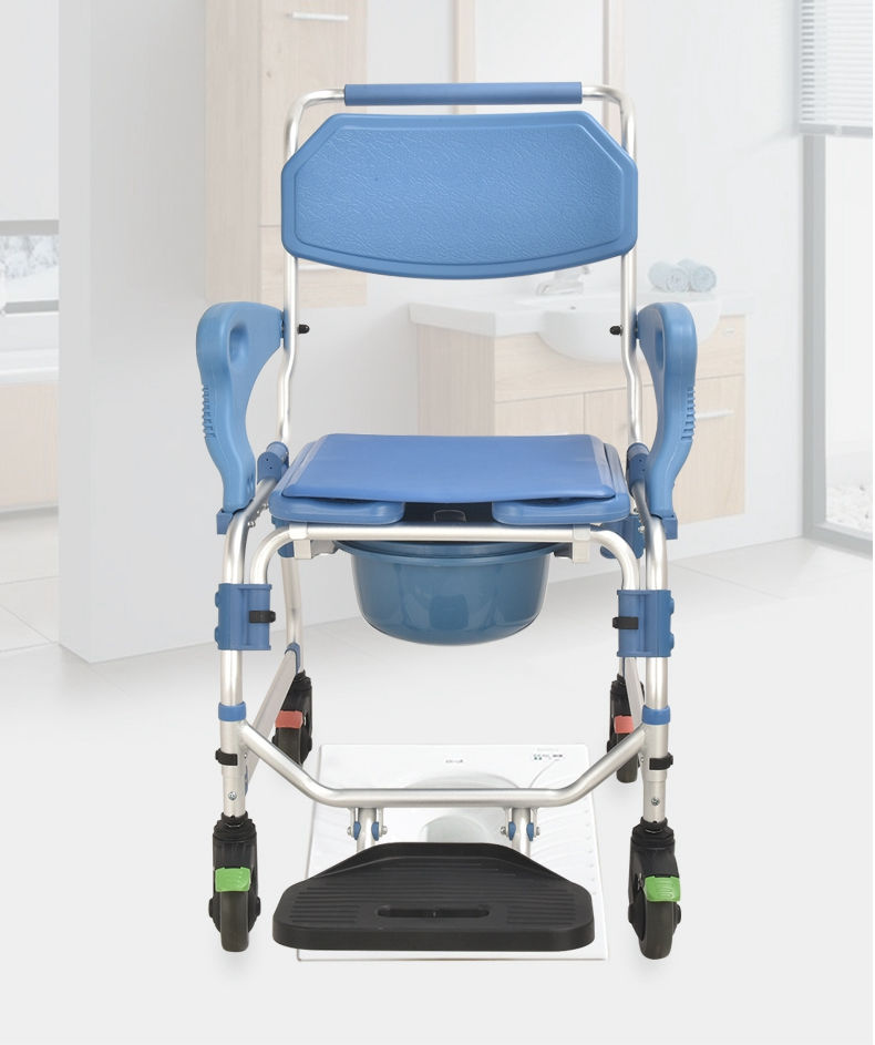 Thumbnail: 2021 Manufactory Folding Patient Transfer Commode Toilet Potty Chair With Wheel
