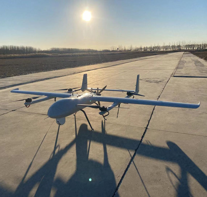 Thumbnail: 660m Range 15kg Payload Hybrid Powered VTOL UAV Fixed Wing Drone with camera