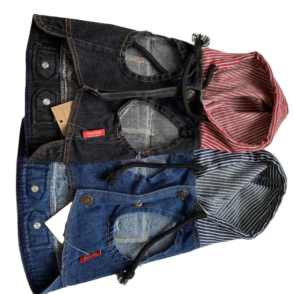 Thumbnail: []Denim Hooded Jacket for Dogs