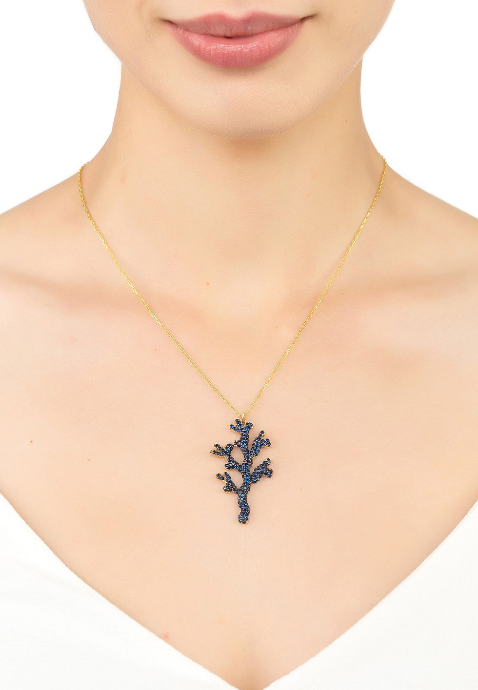 Thumbnail: Coral Reef Necklace Blue CZ