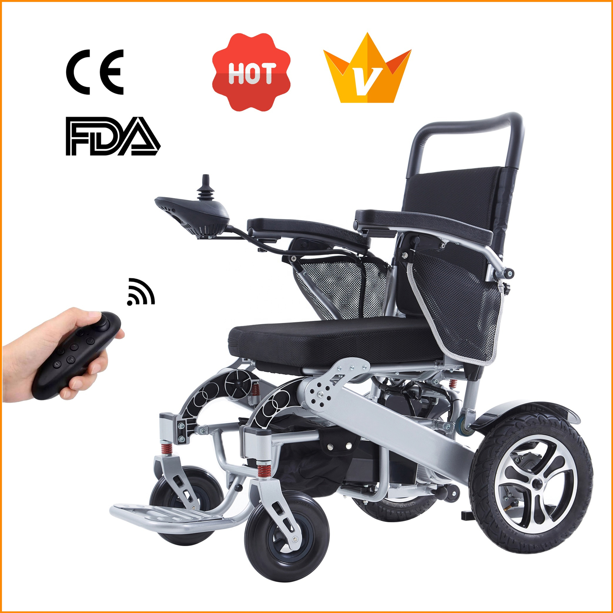 2021 new design hot sale  handicapped electric wheelchair remote control portab