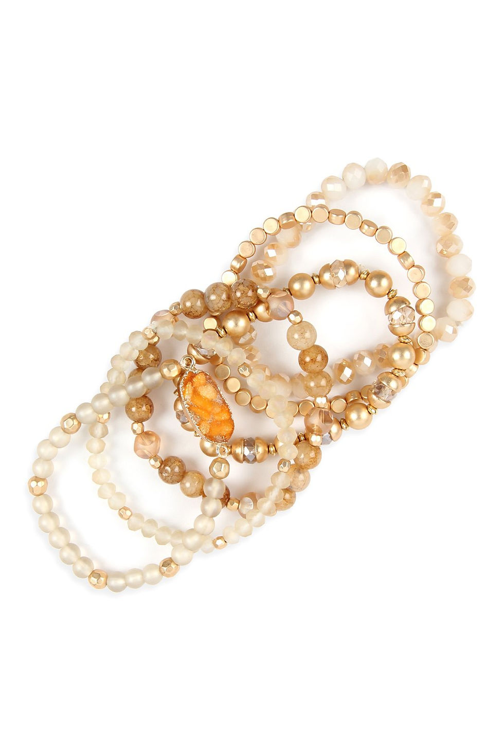 Thumbnail: Hdb2739 - Multi Line Druzy Stone Charm Bracelet