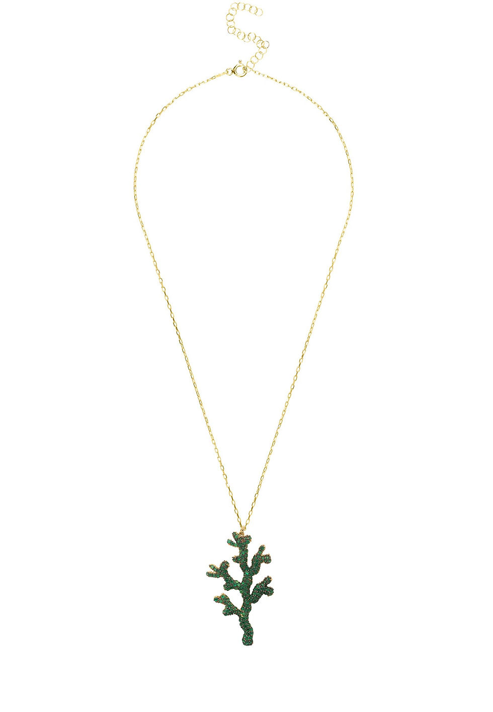 Thumbnail: Coral Reef Necklace Green CZ