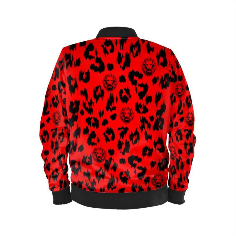 Thumbnail: Women's Red Leopard Bomber Jacket
