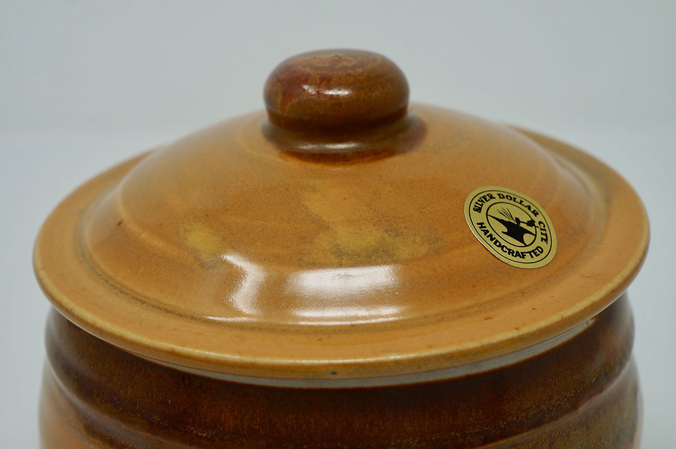 Thumbnail: Small Glazed Ceramic Jar/Canister