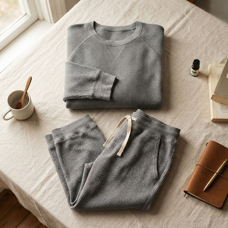 Men's Waffle-Knit Lounge Set