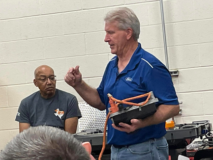 Automotive instructor teaching a Hands On Alternative Fuels Training Class.
