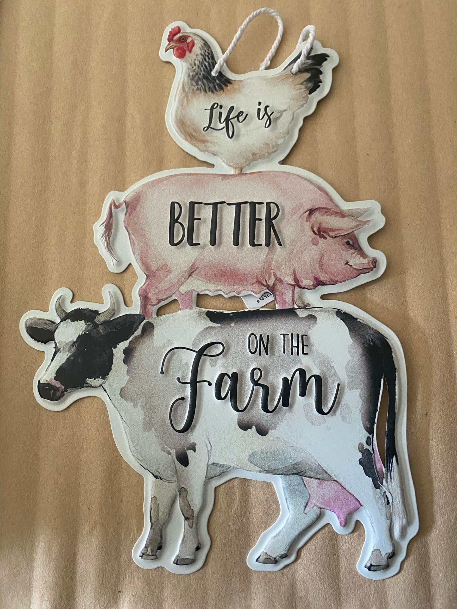 Tin Sign Farm Animals