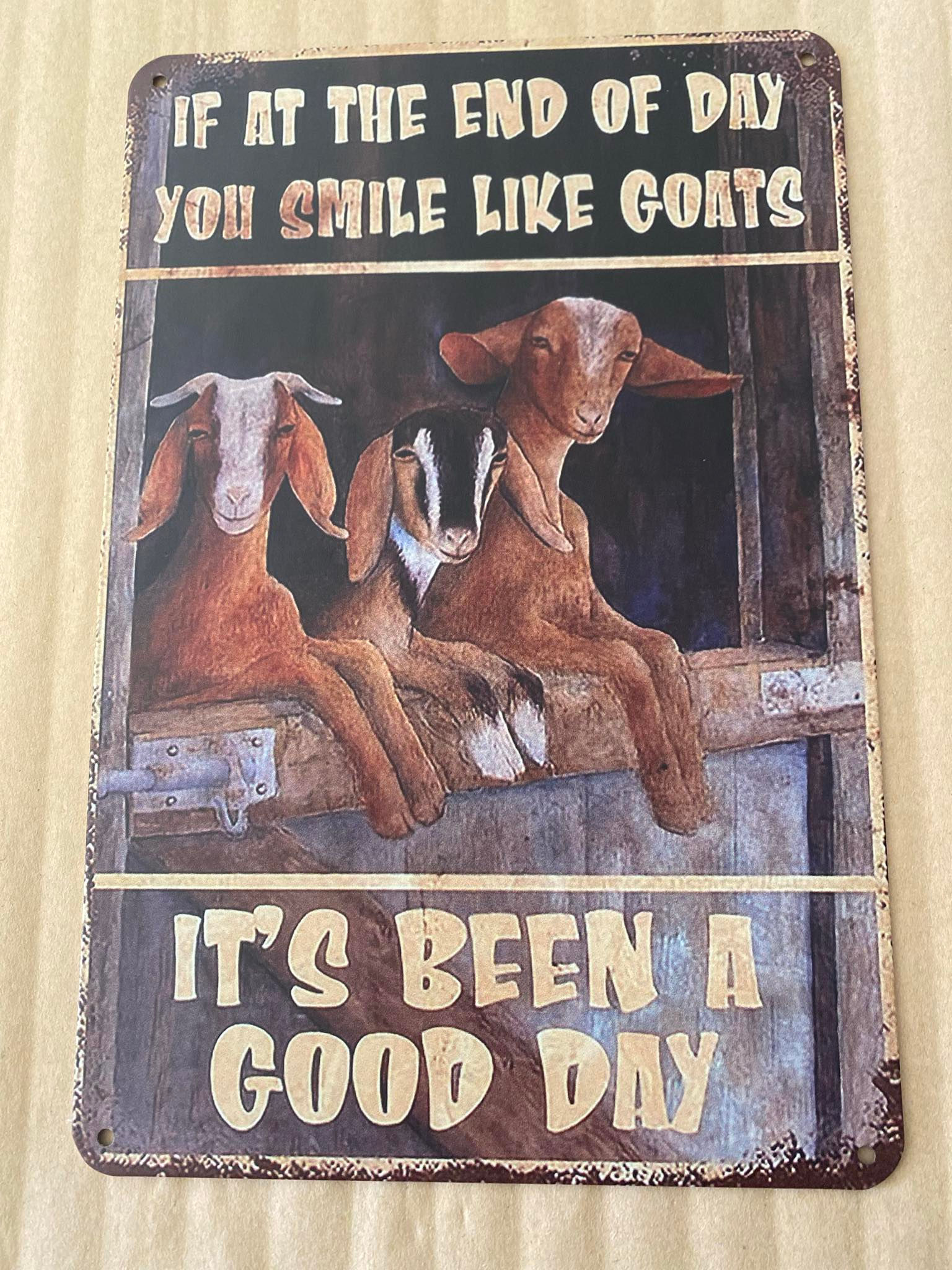 Tin Sign Goat