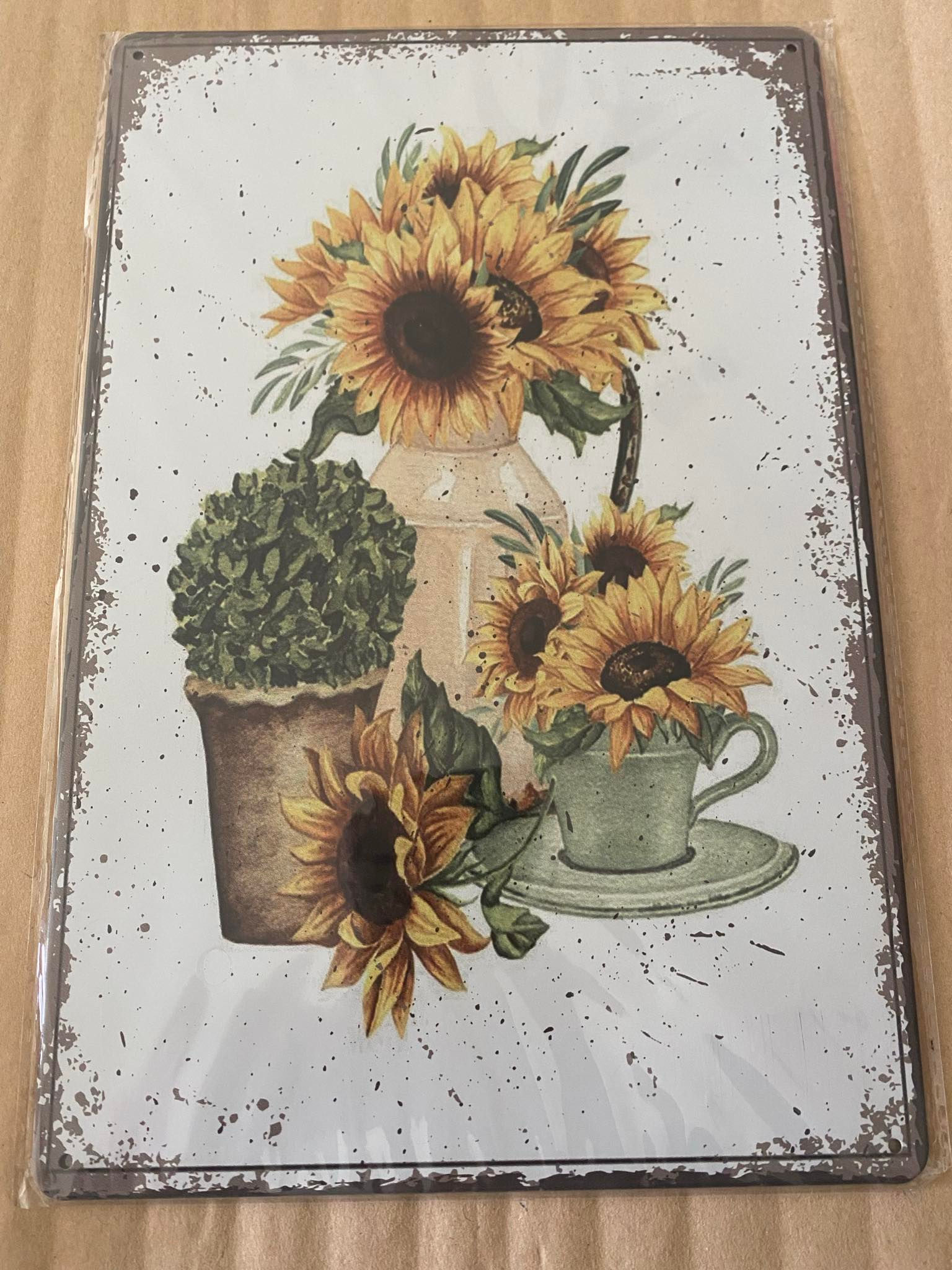 Tin Sign Sunflowers