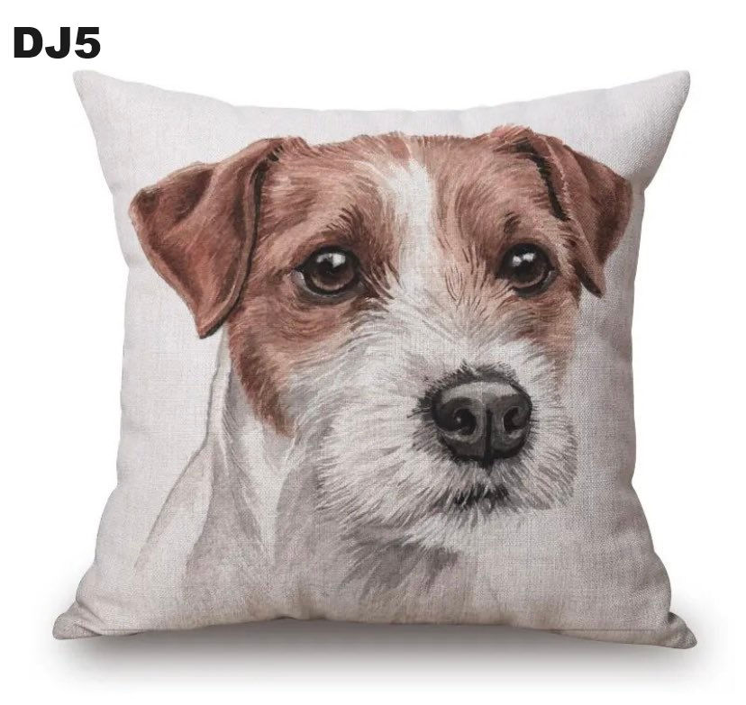 Linen Cushion Jack Russell