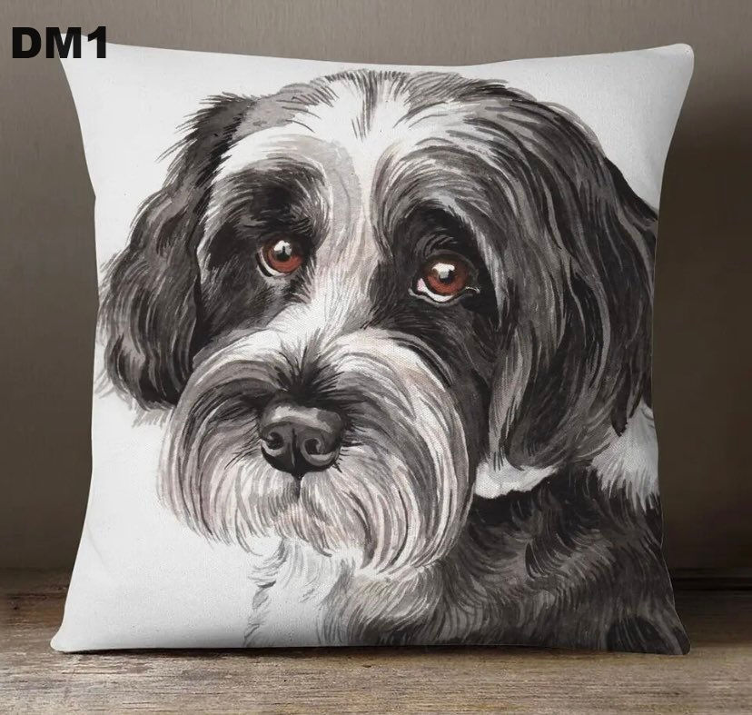 Linen Cushion Longhaired Mixed Breed