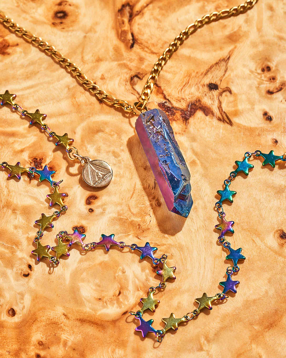 サムネイル： RAINBOW QUARTZ CRYSTAL NECKLACE