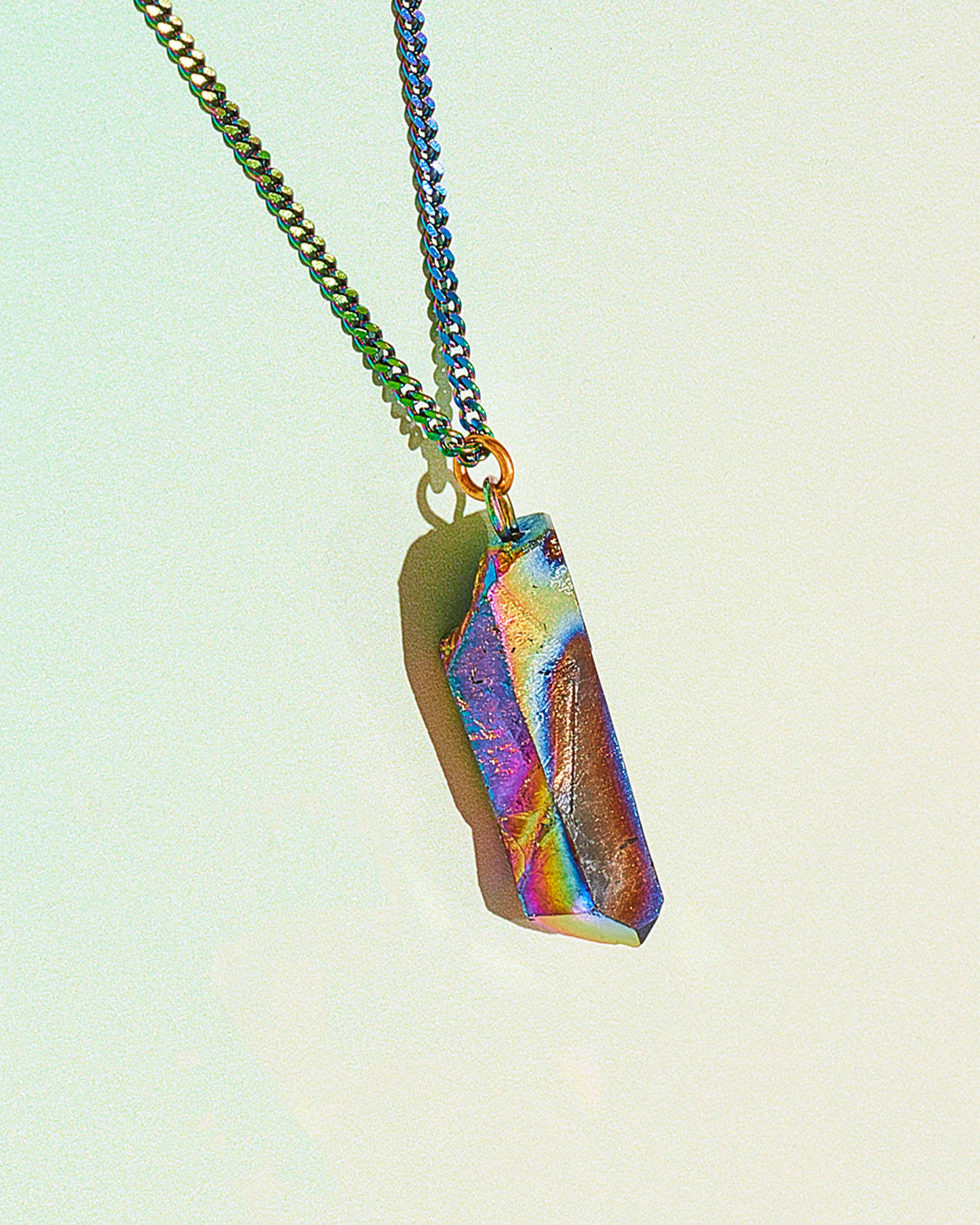 RAINBOW QUARTZ CRYSTAL NECKLACE