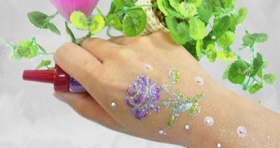 ダイヤモンドタトゥー セット ボディジュエリー グルー ラメパウダー 硬 