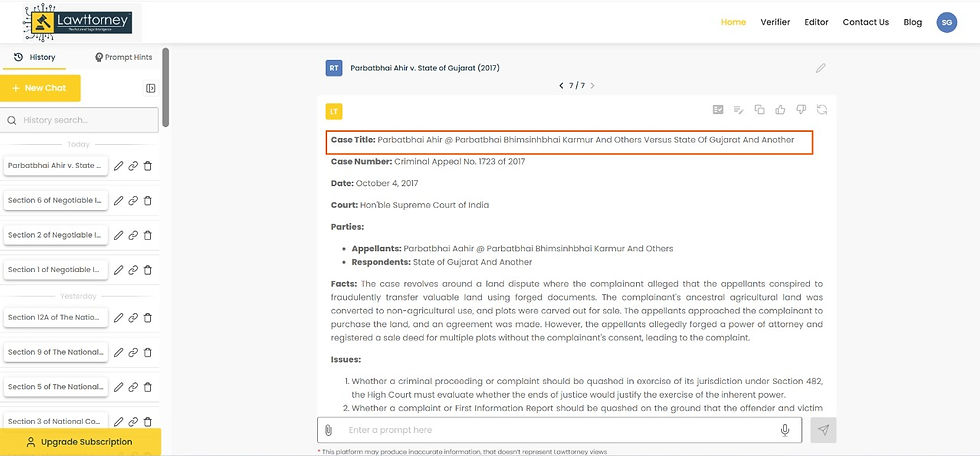 Lawttorney.ai case on Parbatbhai Ahir v. State of Gujarat (2017)
