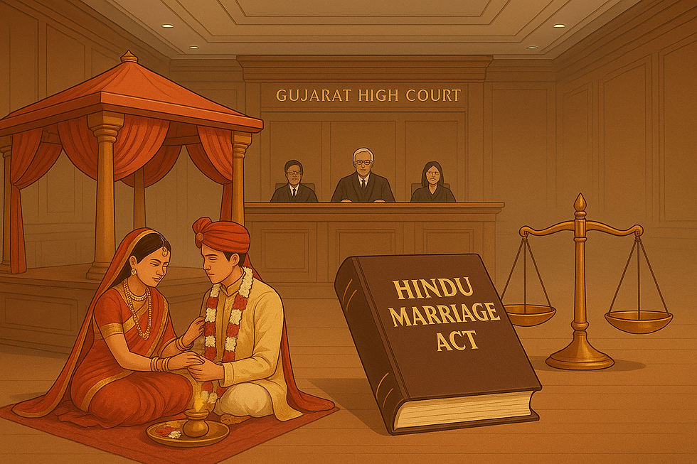 Gujarat High Court emphasizing that foreign citizenship or domicile does not affect marriages under the Hindu Marriage Act.