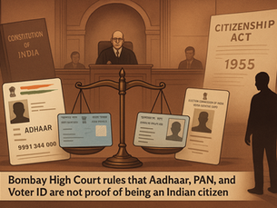 Bombay High Court highlighting that Aadhaar Card, PAN Card, and Voter ID are not valid proof of Indian citizenship.