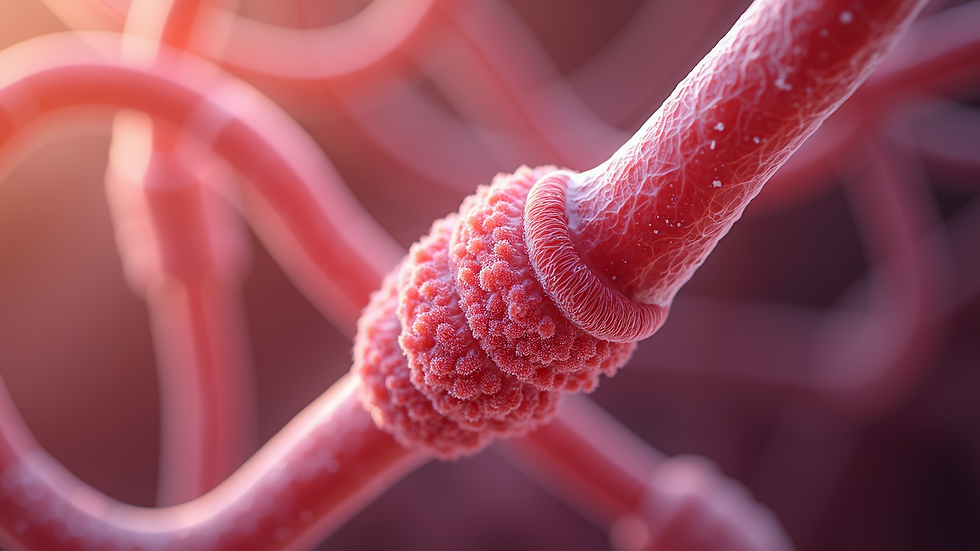 Close-up view of lymphatic vessels and nodes illustration