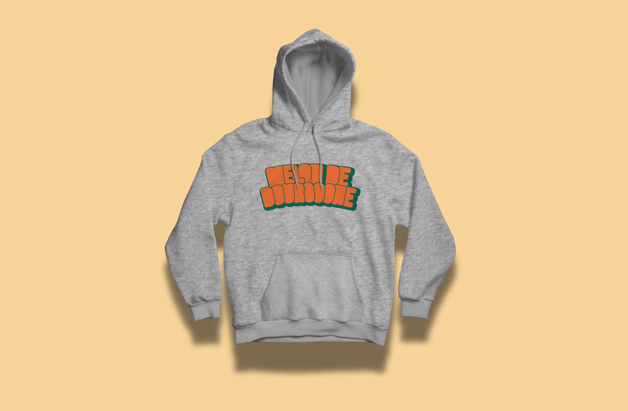 Sweat Shirt Capuche Gris Melon de Bourgogne