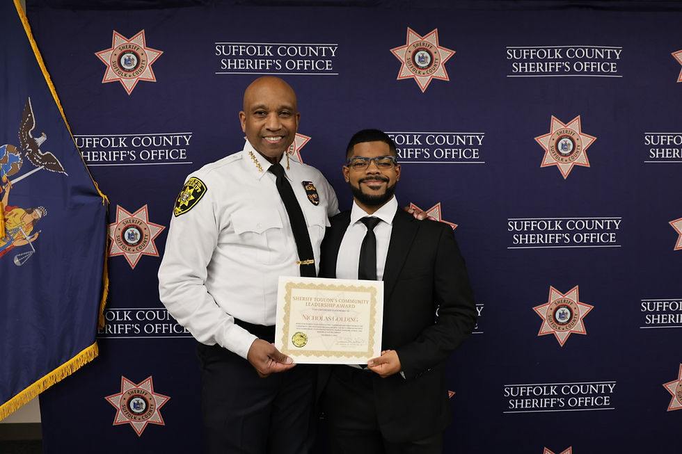 SUFFOLK COUNTY SHERIFF HONORS SUFFOLK SHERIFF’S OFFICE EXPLORER NICHOLAS GOLDING