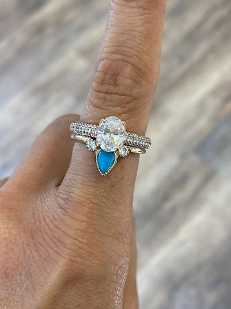 A Turquoise and Diamond wedding band I created for a client