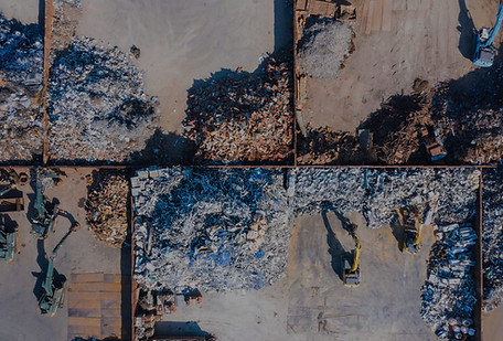 Overhead view of recycling facility