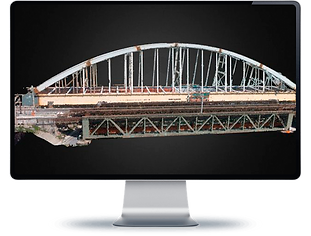 Inspeção de estrutura realizada com drone em uma ponte
