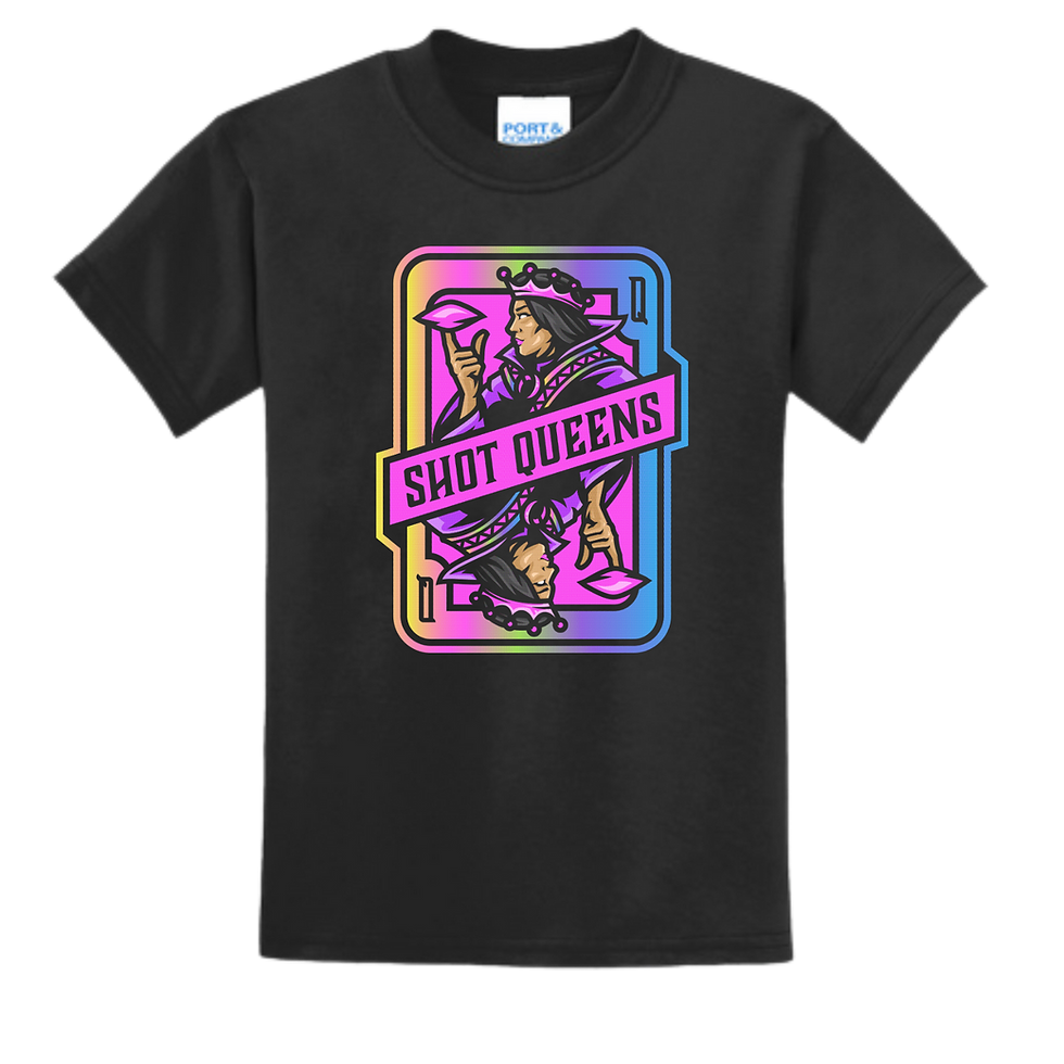 Shot Queens – Rainbow Card Youth Queen Tee Purple or Black