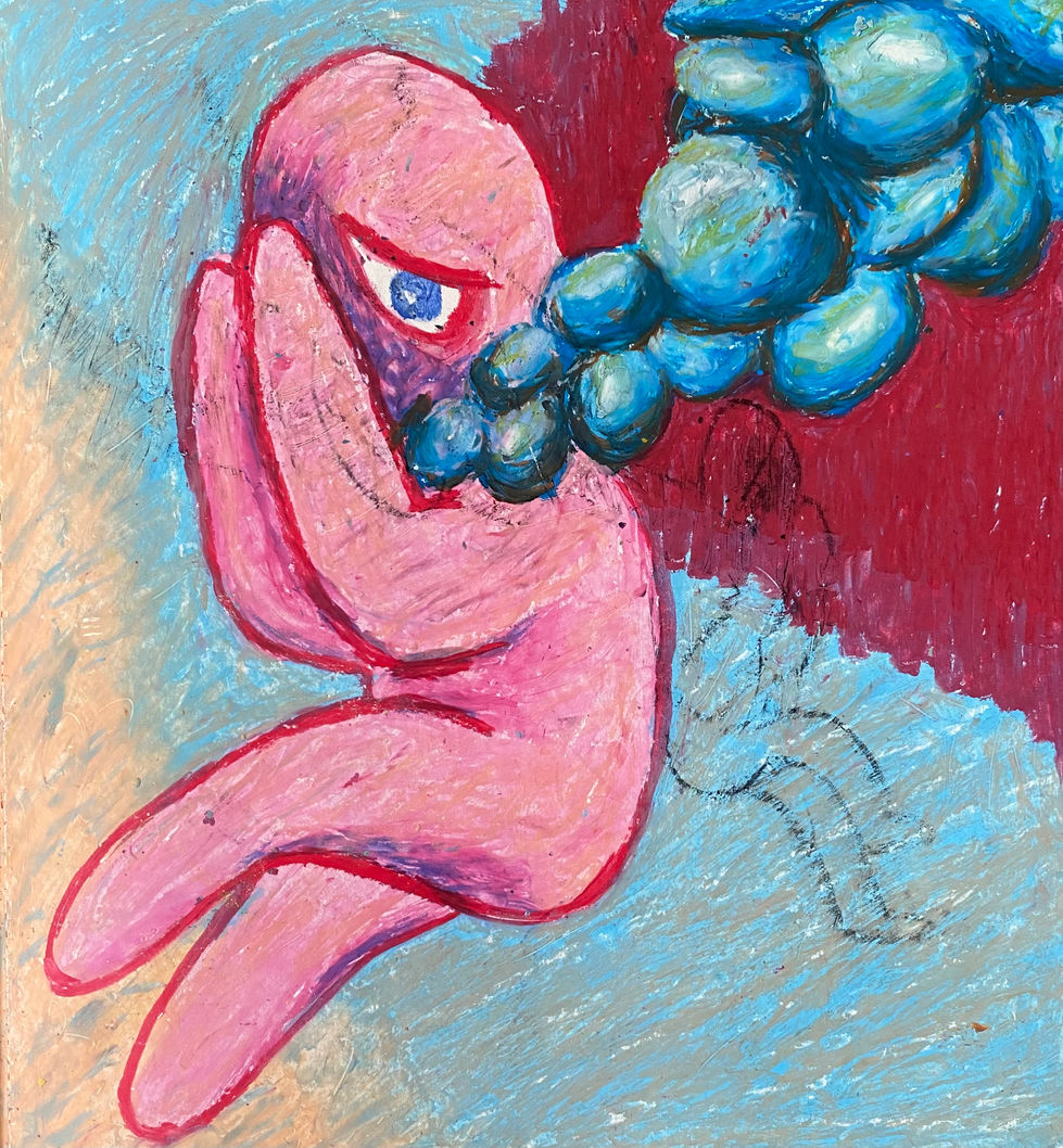 Baby on fire (oil sketch)