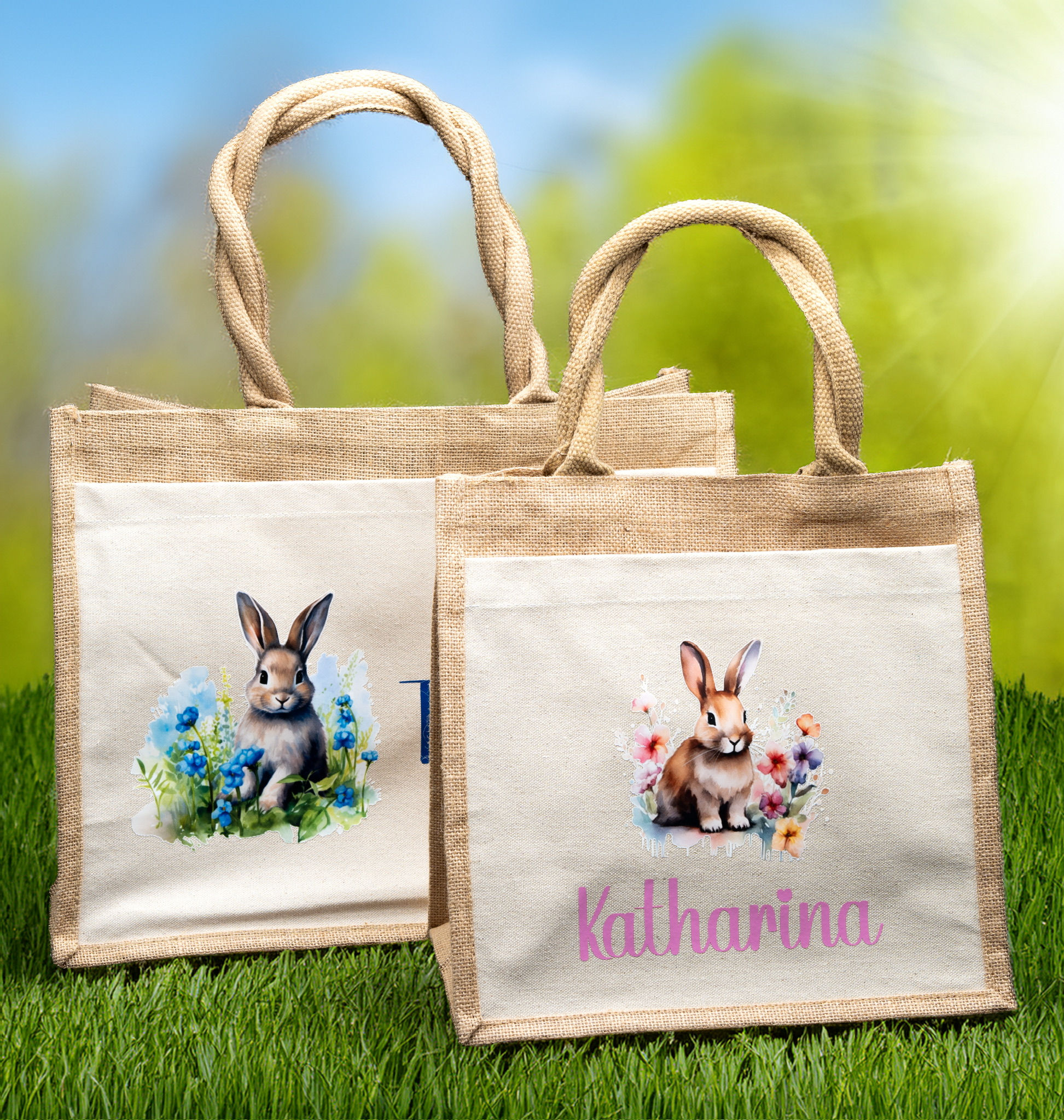 Osterhasentasche mit Aufdruck und Name 