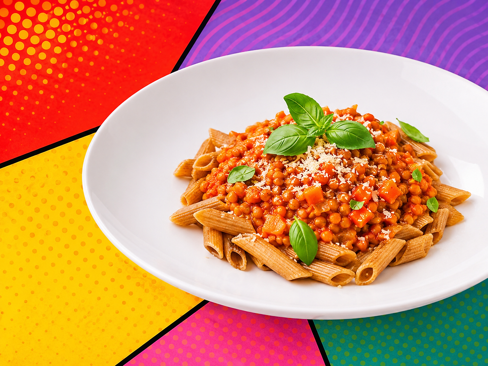 Rote-Linsen-Bolognese mit (Vollkorn-) Nudeln 
